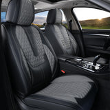 2 Seats Coverado Front Driver Passenger Car Seat Covers Back Support Premium Leather Waterproof Auto Seat Protectors Universal Fit