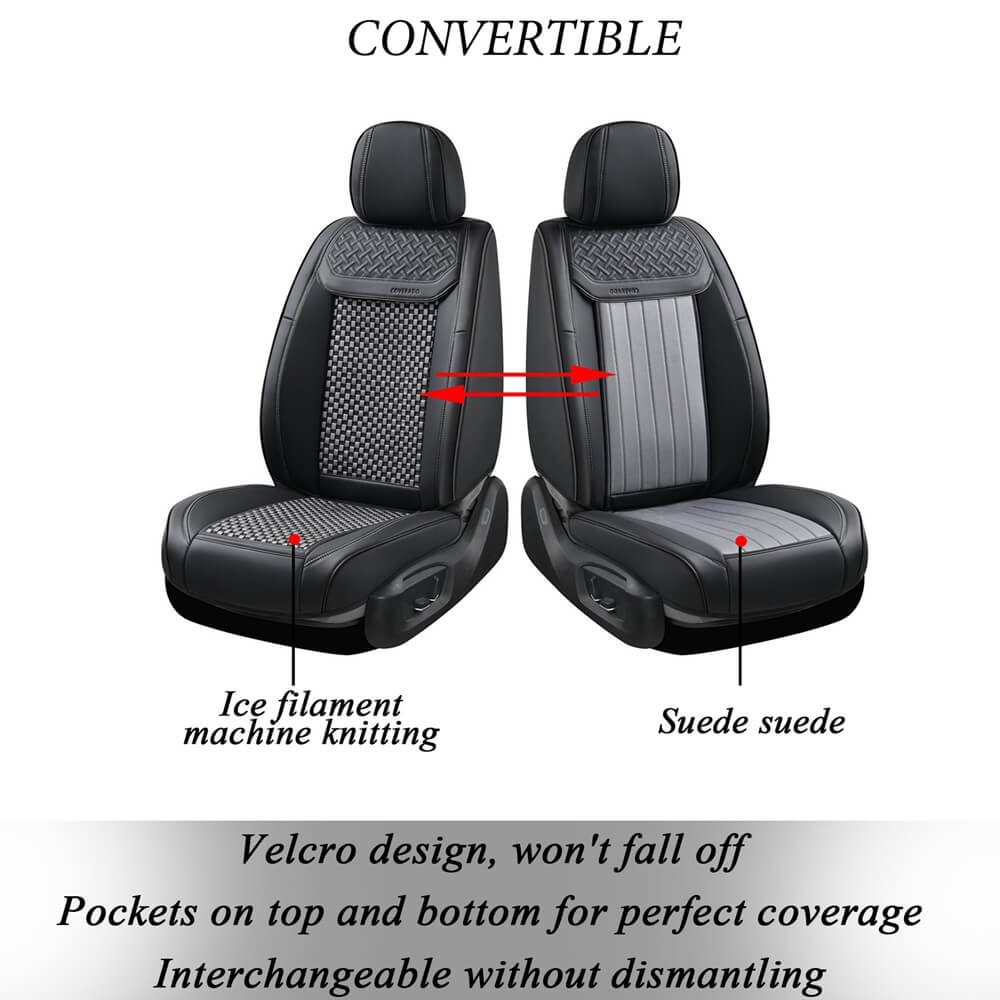 Coverado Car Seat Covers 5 Seats Full Set Fashion 2 in One Front and Back Seat Protectors Universal Fit