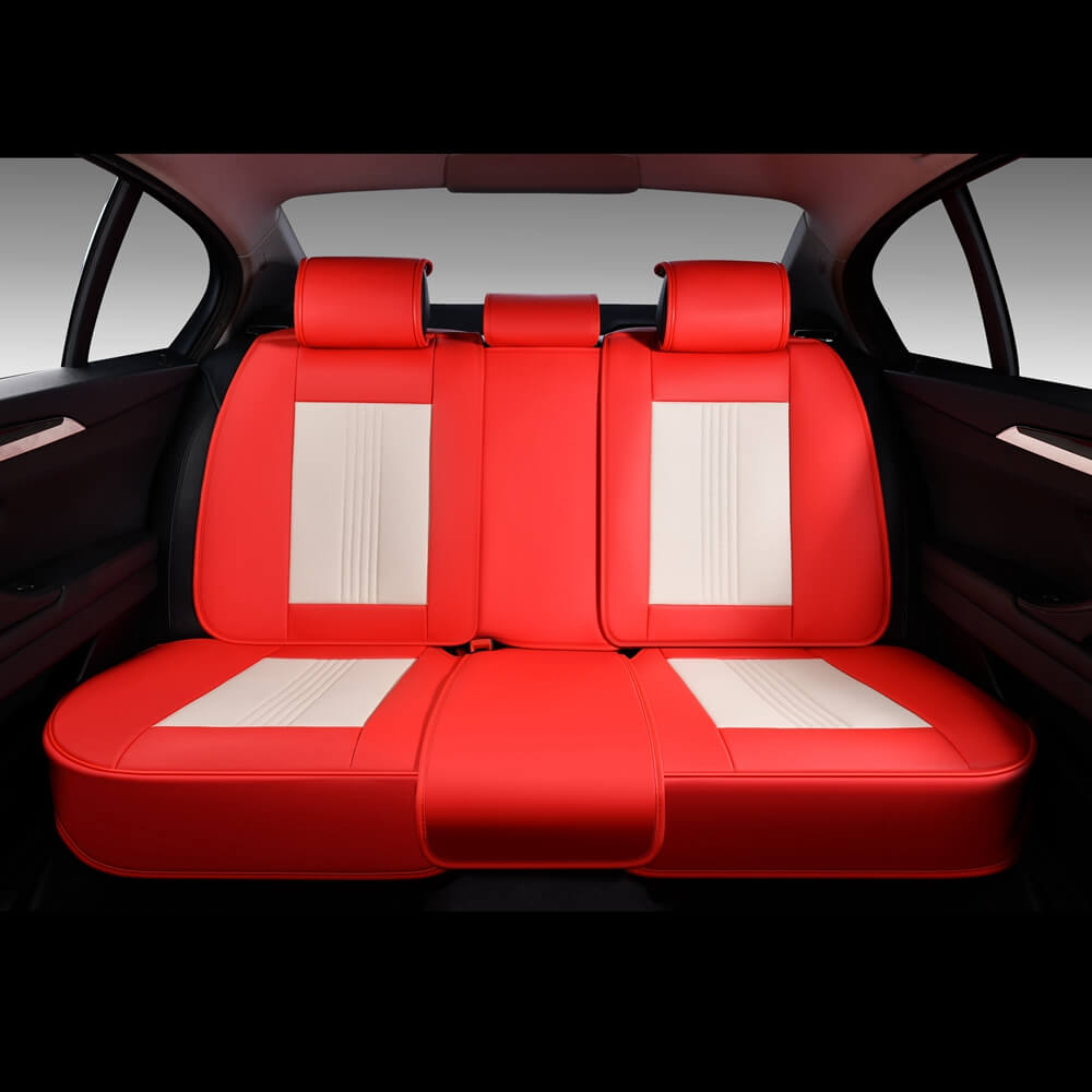 Coverado 5 Seats Front and Back Seat Covers Full Set for Cars Faux Leather Waterproof Universal Fit