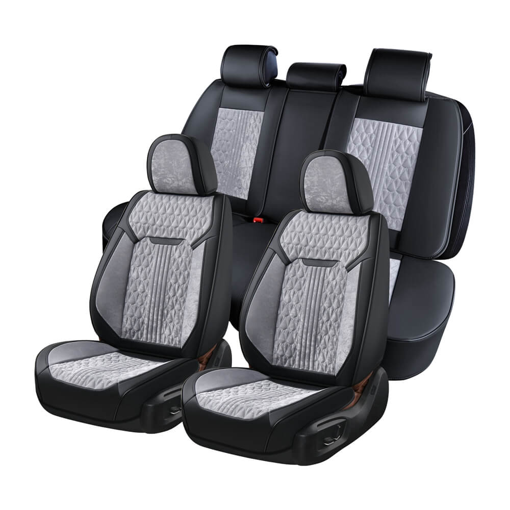 Coverado Fashion Iced Velvet Car Seat Covers Front and Back Auto Seat Protectors Universal Fit