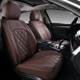 Coverado Front Pair Seat Covers 2 Seats Faux Leather Breathable Waterproof Universal Fit