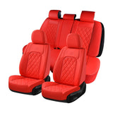 Coverado Front and Back Seat Covers Faux Leather Breathable Waterproof Universal Fit