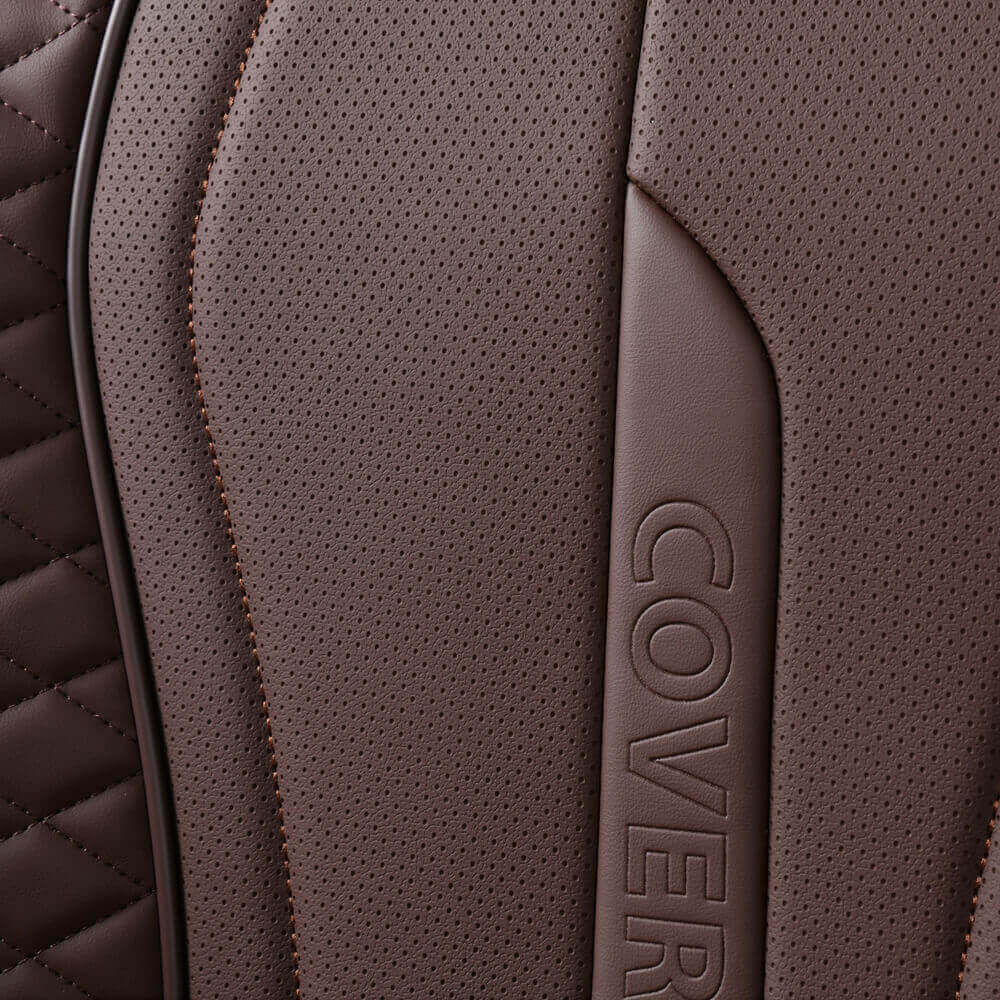 Coverado Full-coverage Waterproof Faux Leather Front and Back Car Seat Covers Universal Fit
