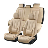 Coverado Front and Back Seat Cover Premium Faux Leather Full Set Waterproof Universal Fit