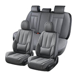 15% OFF🔥🔥 Coverado 5 Seats Front and Rear Seat Covers for Cars Full Set Lumbar Support Premium Leather Waterproof Universal Fit