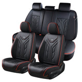 Coverado Full Set Car Seat Covers 5 Seats Front and Back Faux Leather Seat Protectors Universal Fit