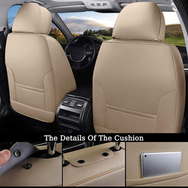 2 Seats Coverado Front Driver Passenger Car Seat Covers Back Support Premium Leather Waterproof Auto Seat Protectors Universal Fit
