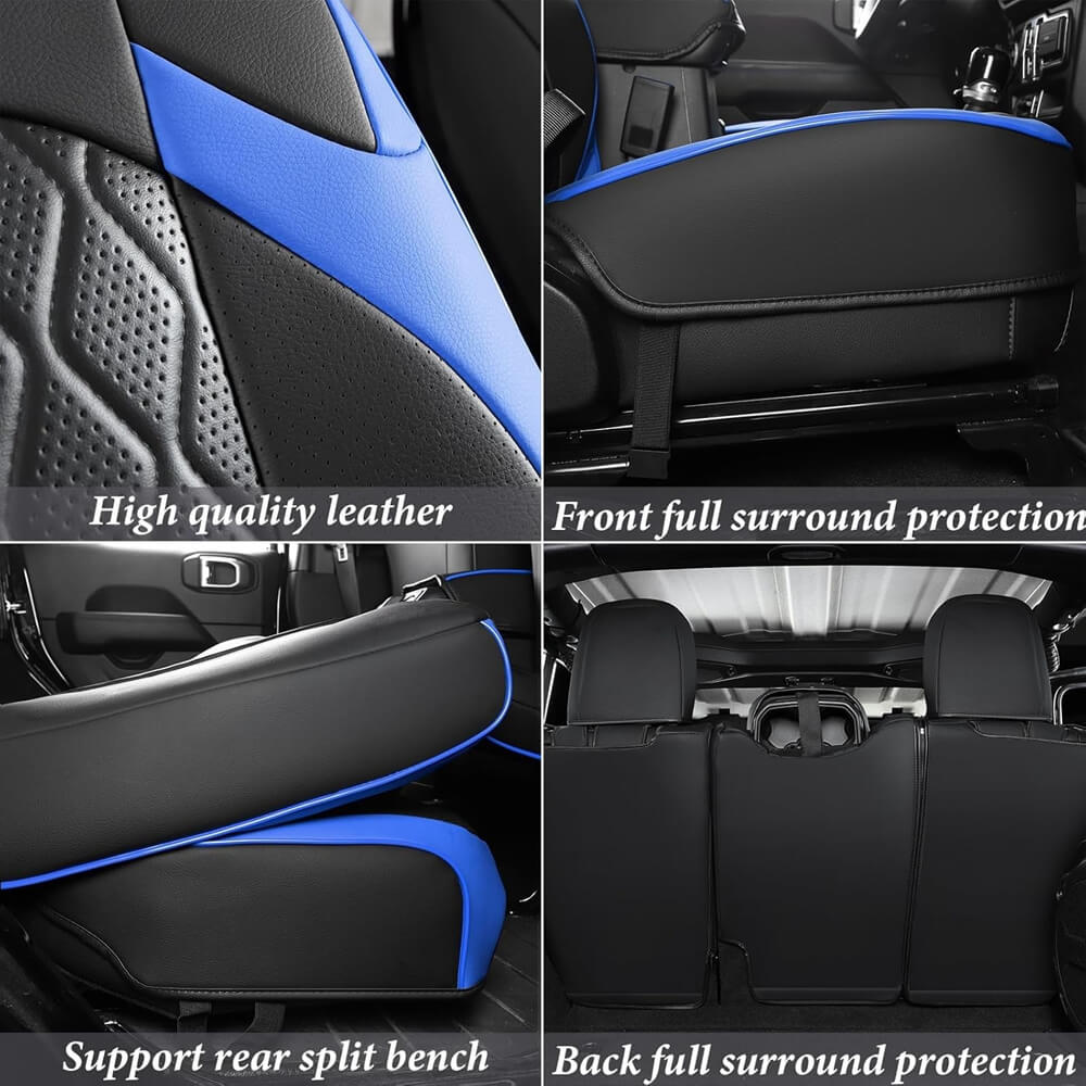 Coverado Seat Covers for 2018-2025 Jeep Wrangler JK JL 2-Door/4-Door Faux Leather Custom Fit