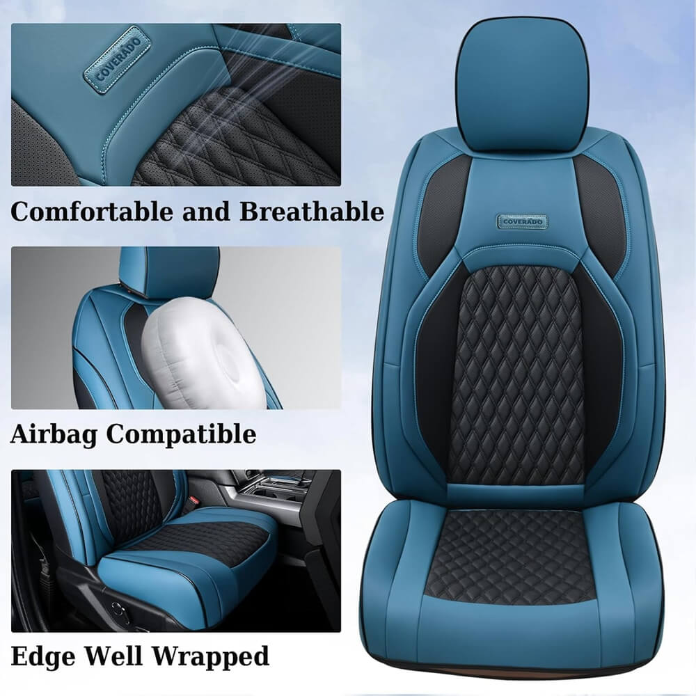 Fit 2014-2021 Toyota Tundra CrewMax Custom Fit Coverado Car Seat Covers Full Coverage Water Resistant Auto Seat Protectors