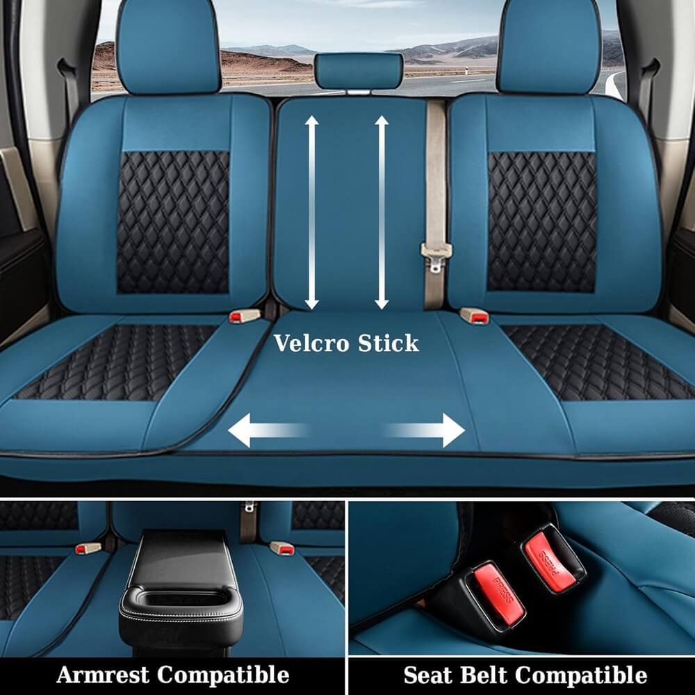 Fit 2014-2021 Toyota Tundra CrewMax Custom Fit Coverado Car Seat Covers Full Coverage Water Resistant Auto Seat Protectors