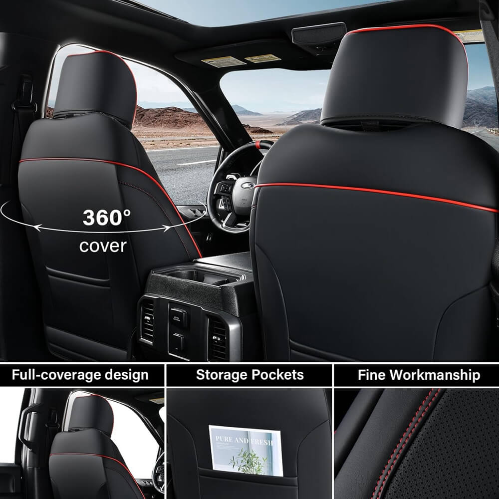 Fit 2014-2021 Toyota Tundra CrewMax Custom Fit Coverado Car Seat Covers Full Coverage Water Resistant Auto Seat Protectors