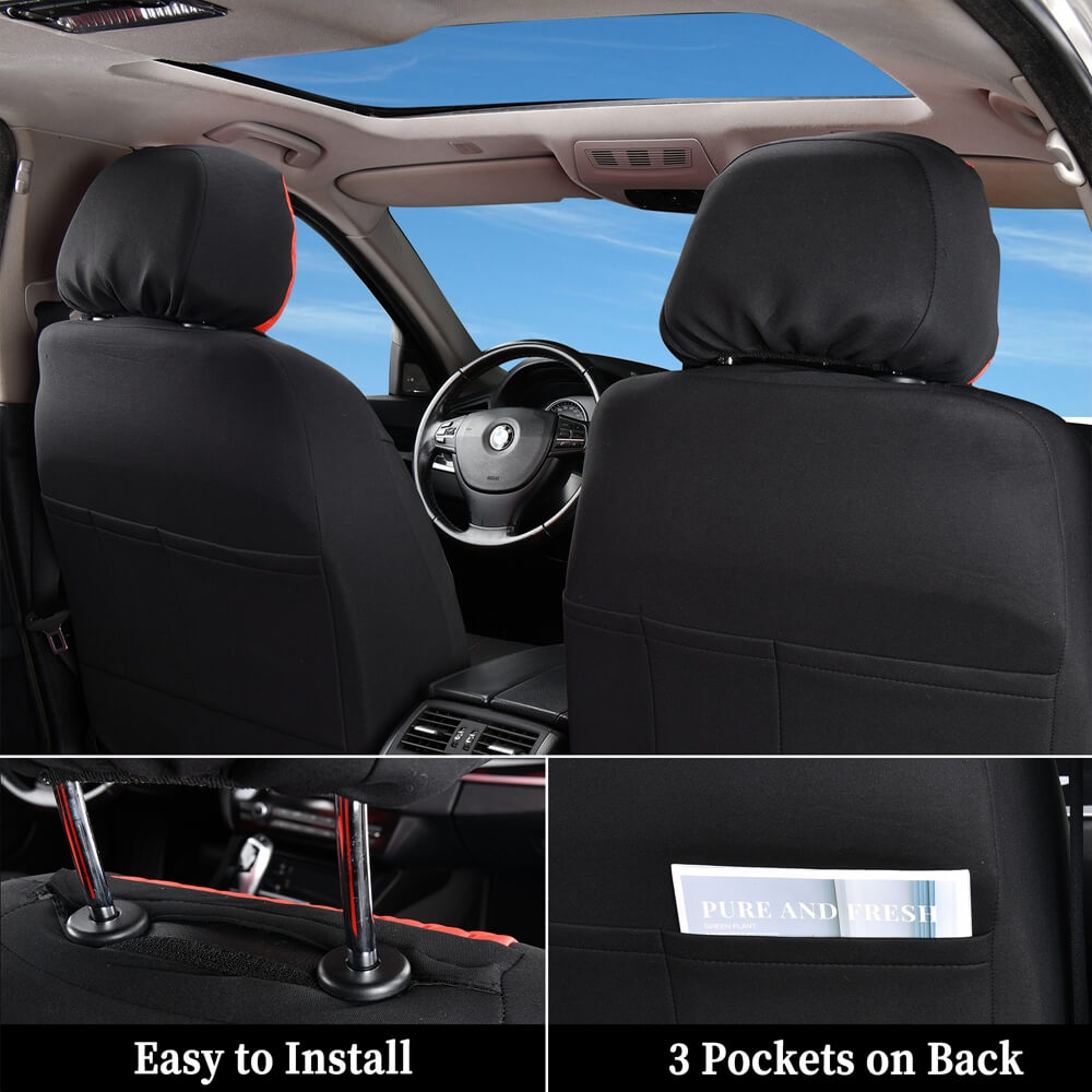 Coverado PVC Front and Back Seat Covers Comfortable and Durable Universal Fit