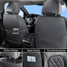 Load image into Gallery viewer, Coverado 5 Seats Front and Back Car Seat Covers Faux Leather Full Set Breathable Waterproof Auto Seat Protectors Universal Fit
