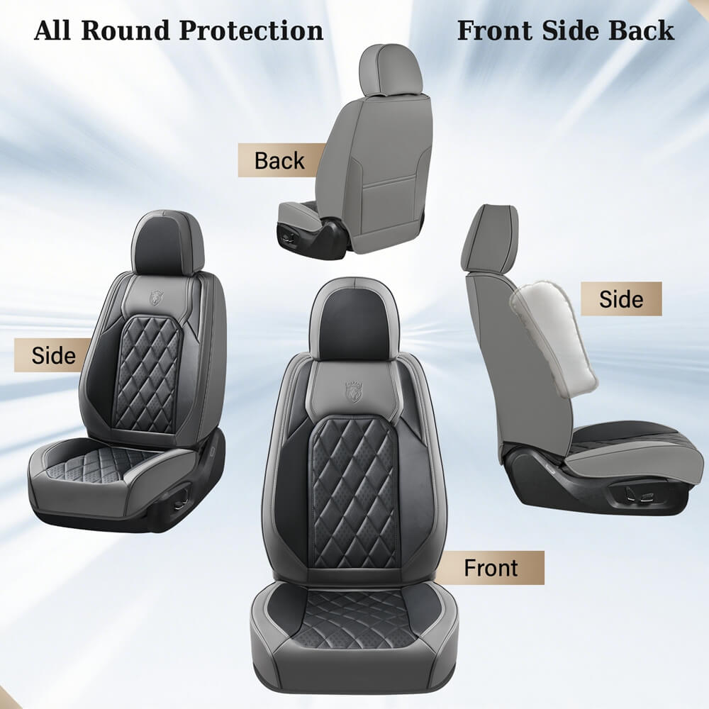 2 Seats Coverado Front Seat Covers for Cars Leatherette Driver Passenger Seat Protectors Breathable Waterproof Universal Fit