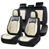 Coverado 5 Seats Front and Back Car Seat Covers Faux Leather Full Set Breathable Waterproof Auto Seat Protectors Universal Fit