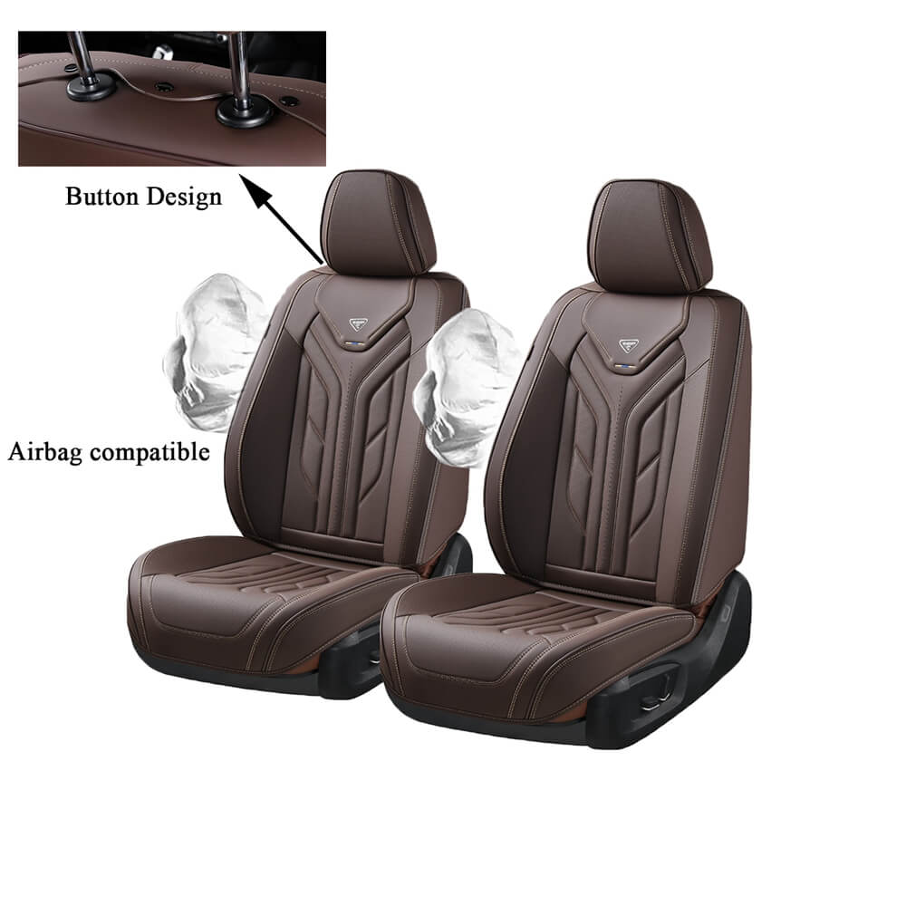 Coverado Quality Leatherette Front and Back Car Seat Covers Universal Fit Seat Protectors