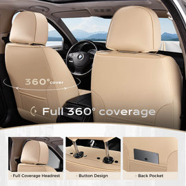 2 Seats Coverado Front Seat Covers Set for Cars with Diamond Design Universal Fit