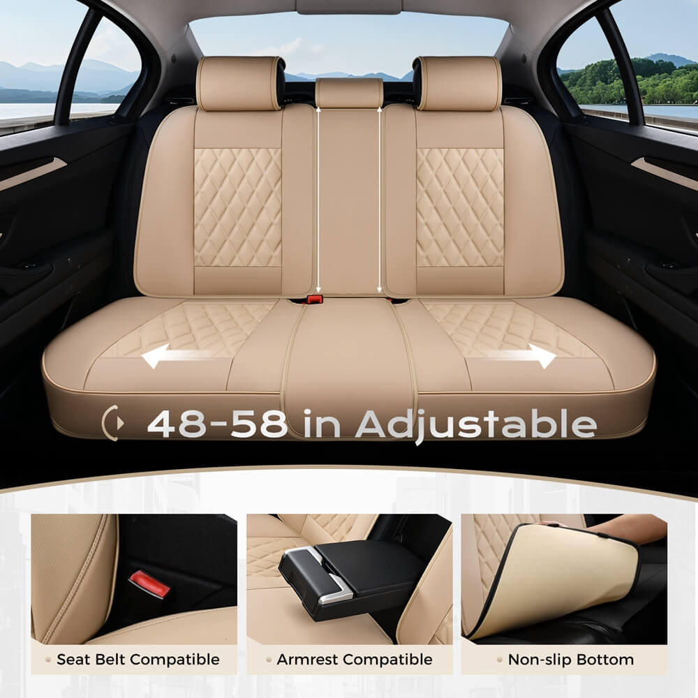 5 Seats Coverado Front and Rear Covers Set for Cars with Diamond Design Auto Protectors Universal Fit