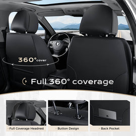 2 Seats Coverado Front Seat Covers Set for Cars with Diamond Design Universal Fit
