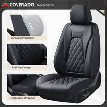 Load image into Gallery viewer, 2 Seats Coverado Front Seat Covers Set for Cars with Diamond Design Universal Fit