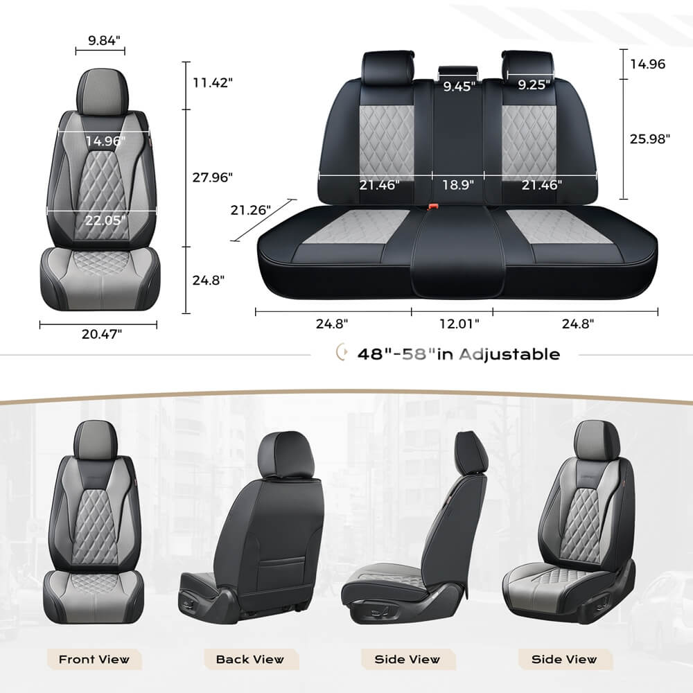 2 Seats Coverado Front Seat Covers Set for Cars with Diamond Design Universal Fit