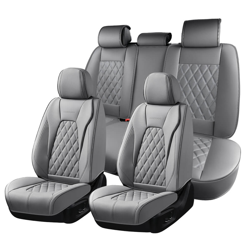 5 Seats Coverado Front and Rear Covers Set for Cars with Diamond Design Auto Protectors Universal Fit