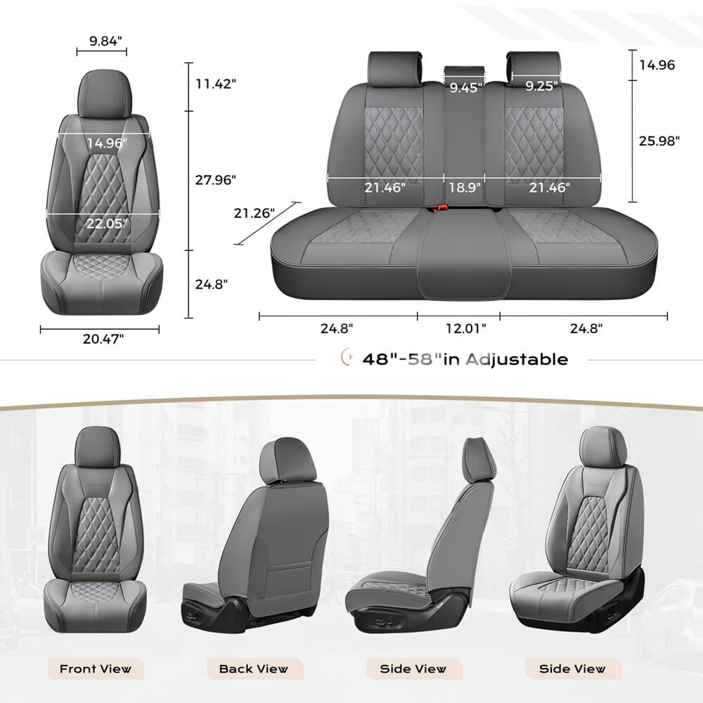 2 Seats Coverado Front Seat Covers Set for Cars with Diamond Design Universal Fit
