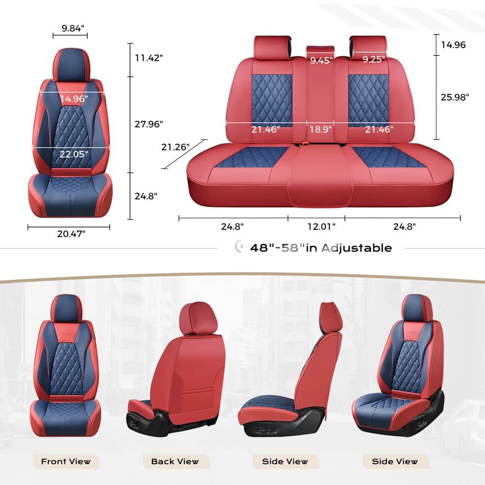 2 Seats Coverado Front Seat Covers Set for Cars with Diamond Design Universal Fit