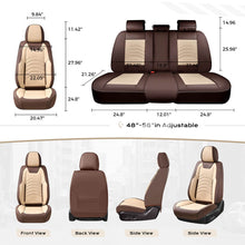 Load image into Gallery viewer, Coverado 5 Seats Full Set Front and Back Seat Covers Faux Leather Auto Interior Seats Universal Fit