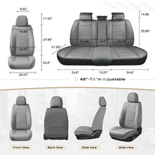 Load image into Gallery viewer, Coverado 5 Seats Full Set Front and Back Seat Covers Faux Leather Auto Interior Seats Universal Fit