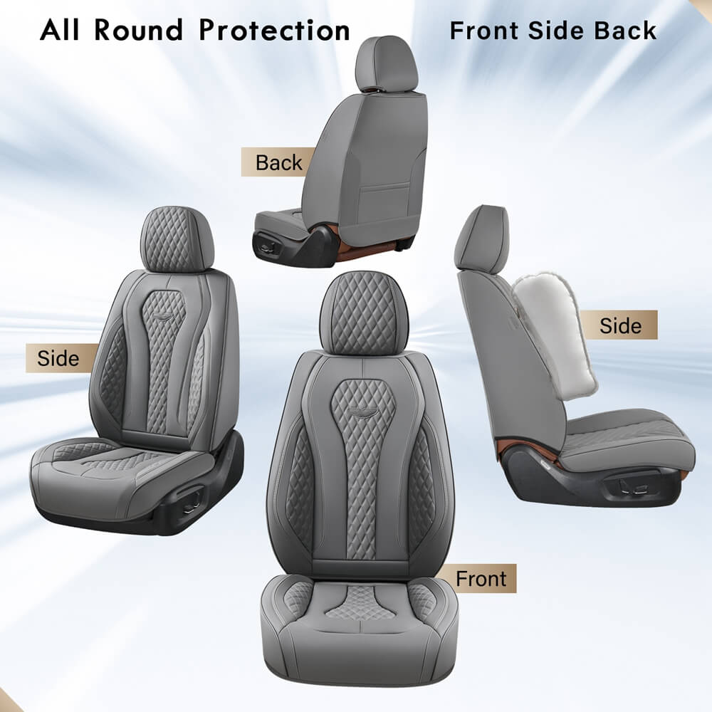 20%OFF🔥🔥 Coverado 2 Seats Driver Passenger Premium Leather Front Car Seat Covers Luxury Auto Seat Protectors Universal Fit