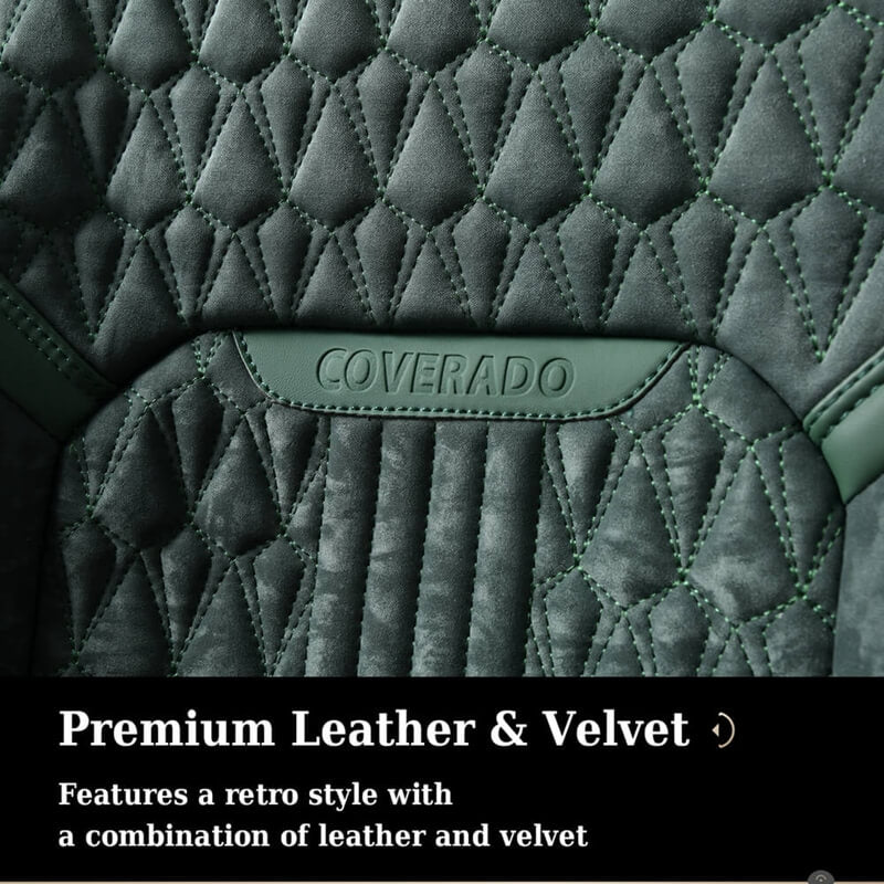 Coverado Fashion Velvet Car Seat Covers Front and Back Auto Seat Protectors Universal Fit