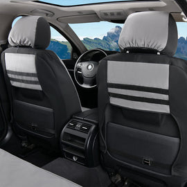 Coverado 2-Pack Canvas Front Car Seat Covers Universal Fit Auto Seat Protectors for Kids & Dogs