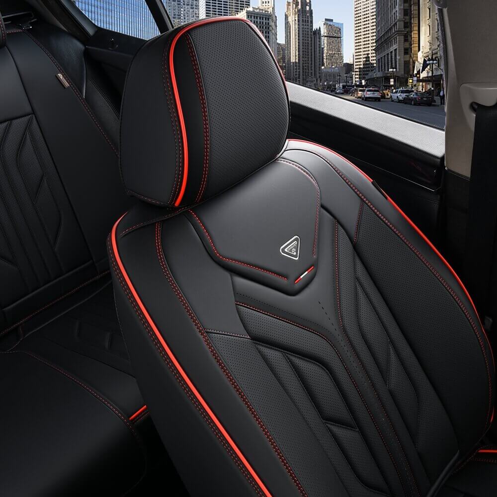 Coverado Quality Leatherette Front and Back Car Seat Covers Universal Fit Seat Protectors