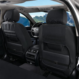 Coverado 2-Pack Canvas Front Car Seat Covers Universal Fit Auto Seat Protectors for Kids & Dogs