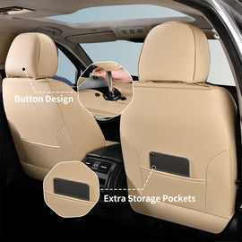 Coverado Car Front Seat Covers 2-Seat Premium Leatherette Water Resistant Seat Protectors Universal Fit