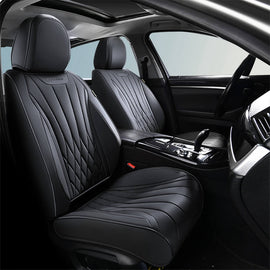 Coverado Car Front and Back Seat Covers Set Premium Leatherette Water Resistant Seat Protectors Universal Fit