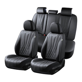 Coverado Car Front and Back Seat Covers Set Premium Leatherette Water Resistant Seat Protectors Universal Fit