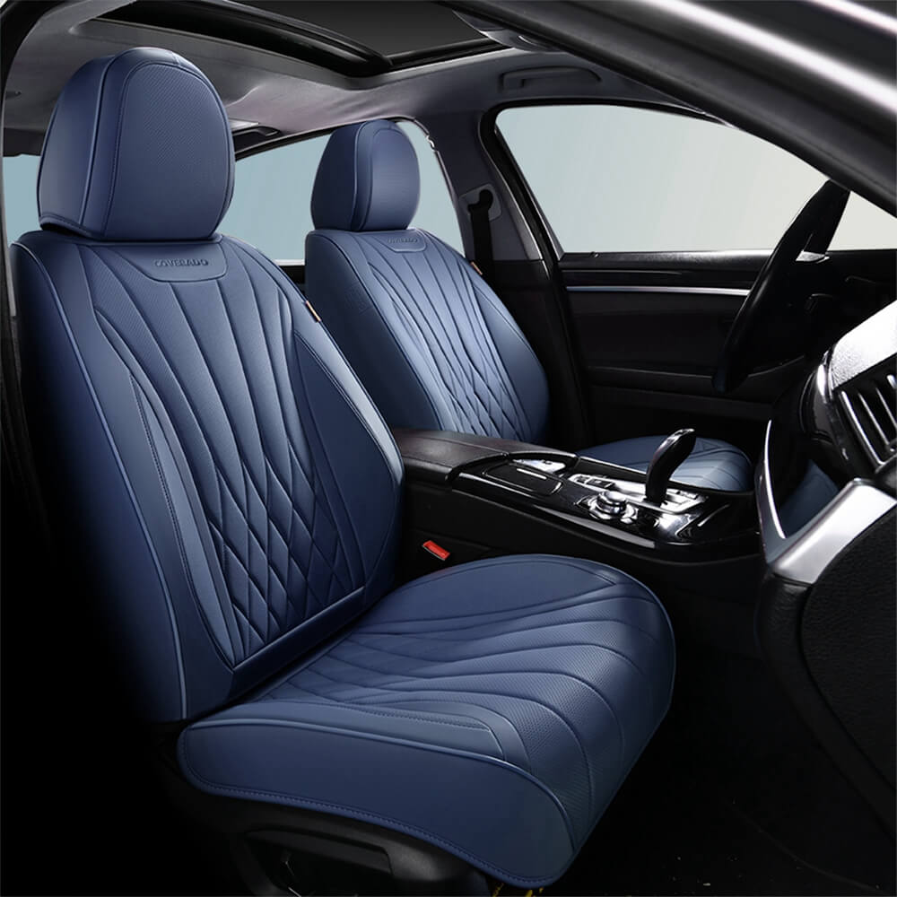 Coverado Car Front and Back Seat Covers Set Premium Leatherette Water Resistant Seat Protectors Universal Fit