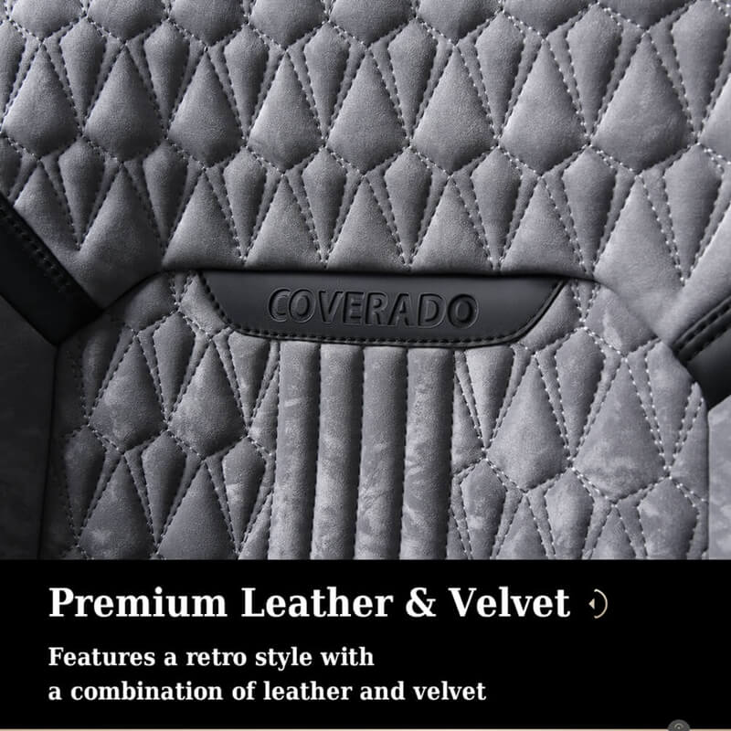 Coverado Fashion Velvet Car Seat Covers Front and Back Auto Seat Protectors Universal Fit