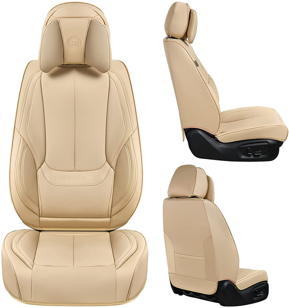 [Pre-sale] Coverado Full Set with Head Pillow Front and Back Seat Cover Set Faux Leather Waterproof Universal Fit