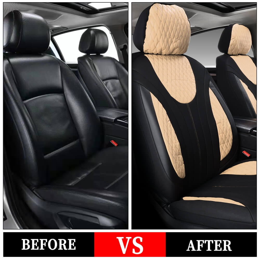 Coverado PVC Front Seat Covers 6 Pieces Seat Protectors Auto Interior Universal Fit