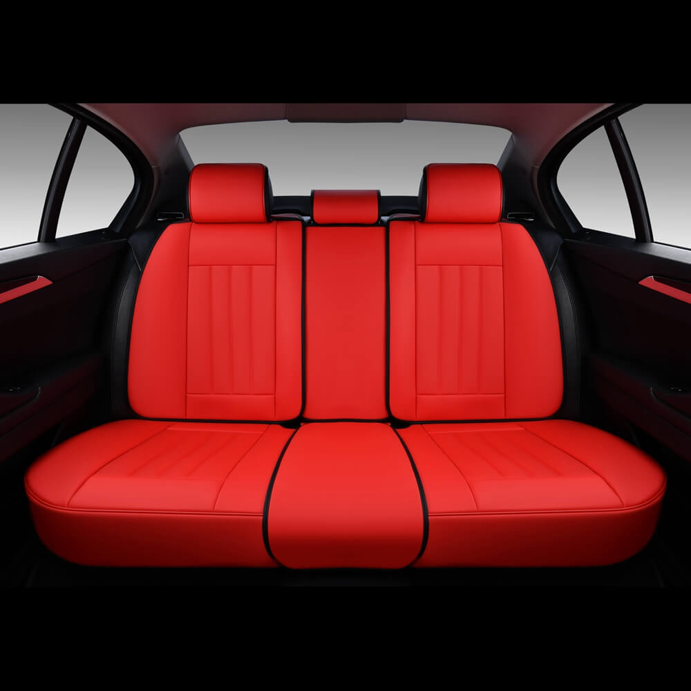 Coverado Full Set Seat Covers 5 Seats Front and Back Premium Faux Leather Seats Universal Fit