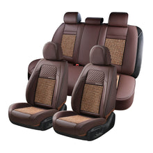 Load image into Gallery viewer, Coverado Wooden Bead Car Seat Covers Full Set 5 Seats Front and Back Seat Protectors Universal Fit