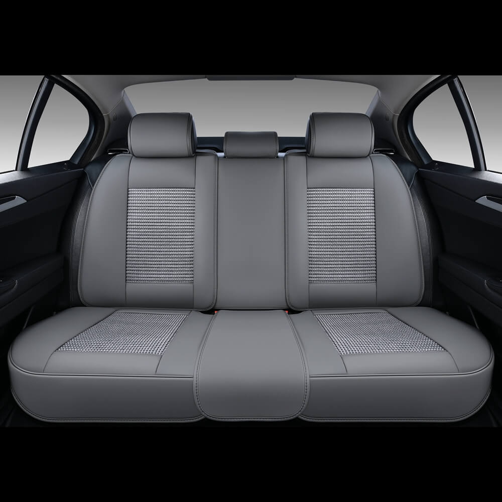 Coverado 5 Seats Ice Silk Car Seat Covers Full Set Universal Fit