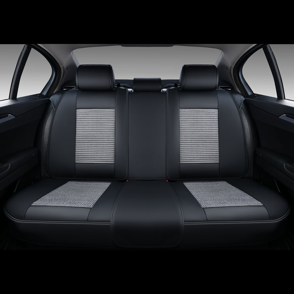 Coverado 5 Seats Ice Silk Car Seat Covers Full Set Universal Fit