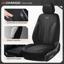 Load image into Gallery viewer, Coverado Front and Back Seat Covers for Cars PU Leather &amp; Fabric Material Breathable Comfort Auto Seats Universal Fit