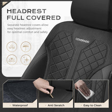 Load image into Gallery viewer, Coverado Front and Back Seat Covers for Cars PU Leather &amp; Fabric Material Breathable Comfort Auto Seats Universal Fit