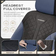 Load image into Gallery viewer, Coverado Front and Back Seat Covers for Cars PU Leather &amp; Fabric Material Breathable Comfort Auto Seats Universal Fit