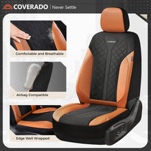 Load image into Gallery viewer, Coverado Front and Back Seat Covers for Cars PU Leather &amp; Fabric Material Breathable Comfort Auto Seats Universal Fit